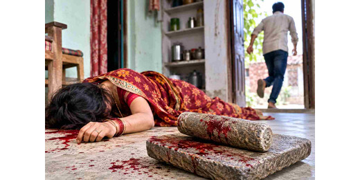 घरेलू विवाद में पत्नी की सिलबट्टे से हत्या, वारदात के बाद आरोपी पति फरार